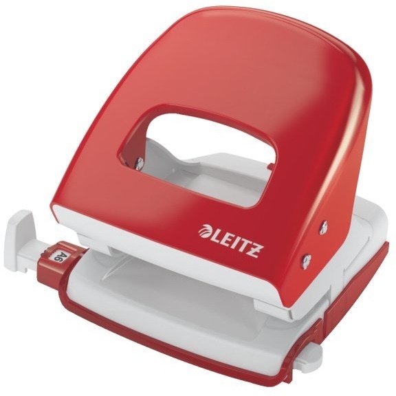 Dziurkacz 5008 LEITZ czerwony 30 kartek duży metalowy 50080025