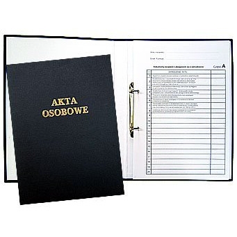 Teczka do akt osobowych z zamkiem czarna zadruk.1824-339-029 WARTA