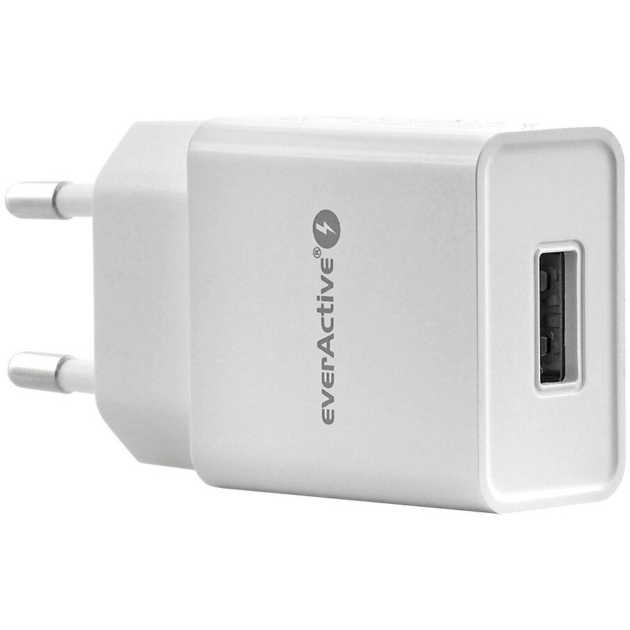 Ładowarka sieciowa 230V EVERACTIVE SC-100, 1 gniazdo USB, 1A, biała