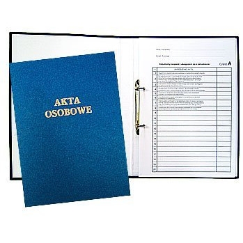 Teczka do akt osobowych z zamkiem niebieska zadruk.1824-339-063 WARTA