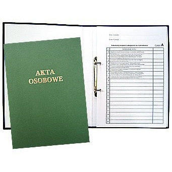 Teczka do akt osobowych z zamkiem zielona zadruk.1824-339-028 WARTA