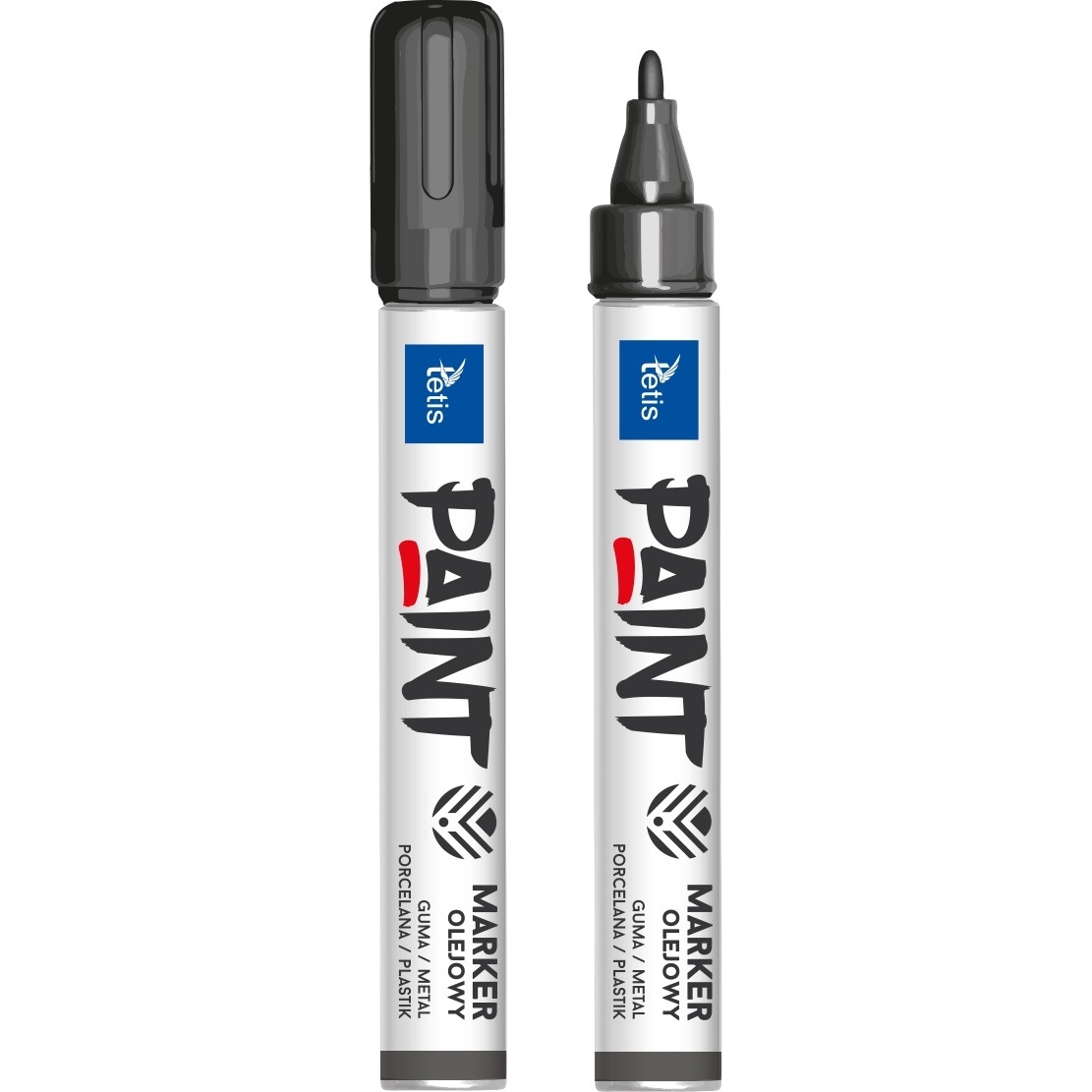 Marker olejowy czarny 2mm okrągła kóncówka KM202-V TETIS