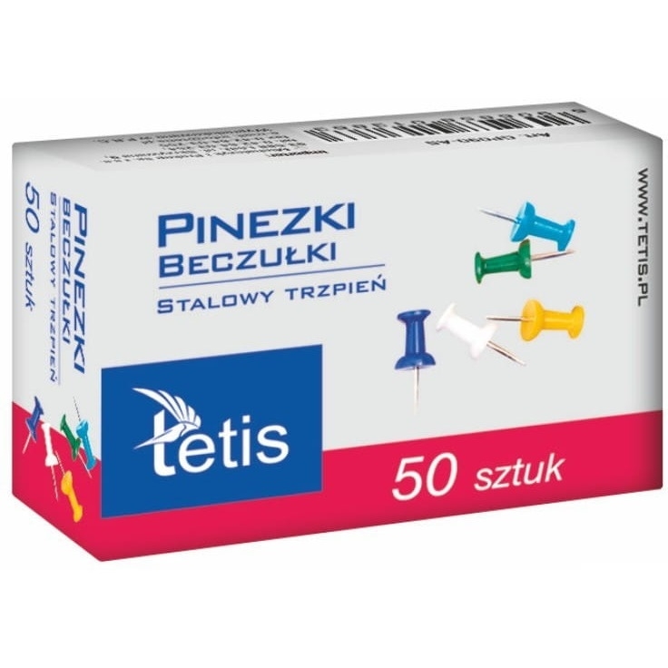 Pinezki beczułki kolor (50szt) GP100-AB TETIS