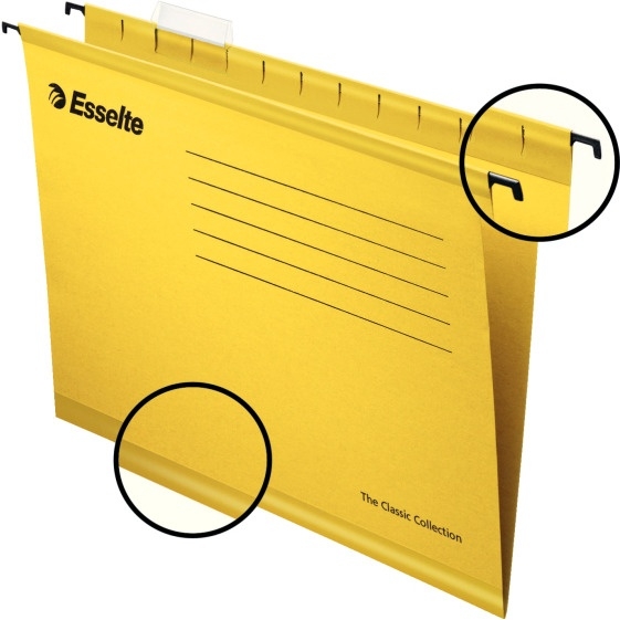Teczki zawieszane A4 PENDAFLEX STANDARD żółte 25szt ESSELTE 90314