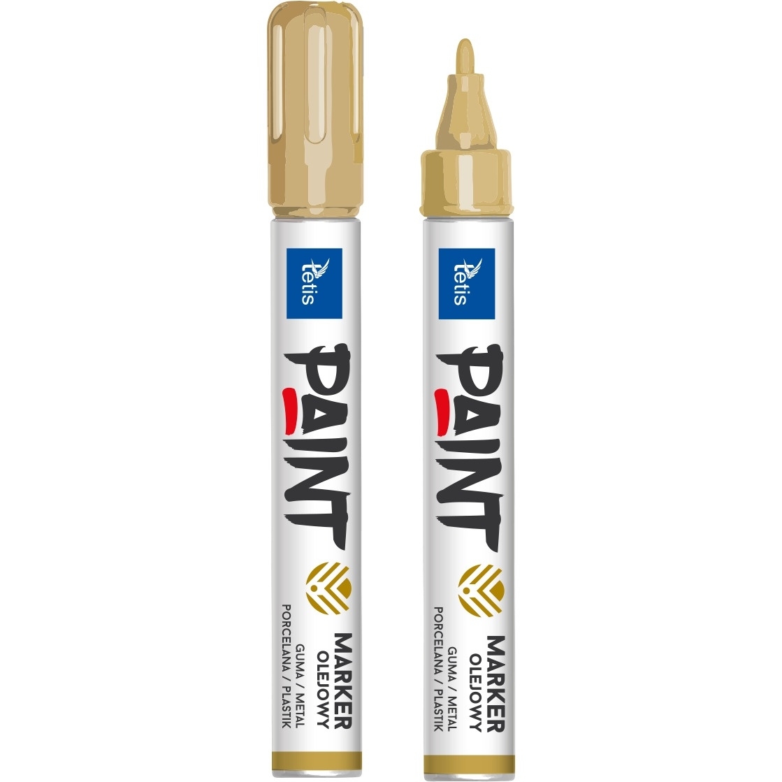 Marker olejowy złoty 2mm okrągła kóncówka KM202-O TETIS