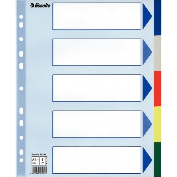 Przekładki plastikowe MAXI z PP ESSELTE 5 kart 15266