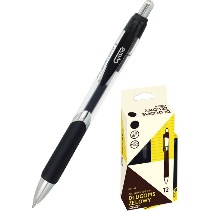 Długopis żelowy automatyczny GR-161 czarny 160-1842 GRAND