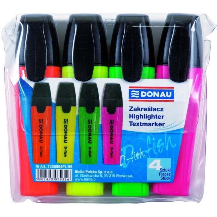 Zakreślacz Textmarker 4szt-mix 7358904PL-99 DONAU