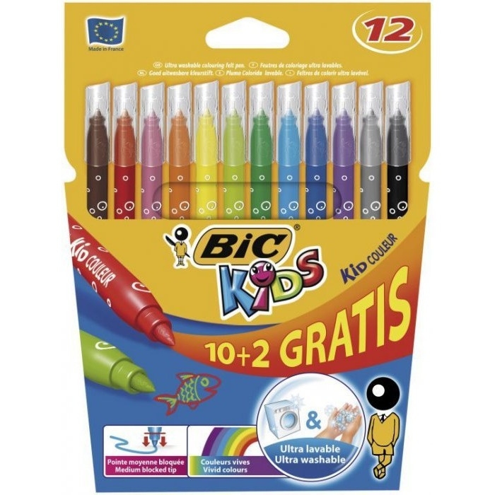 Flamastry BIC Kid Couleur 10+2 kolorów 841801/920294