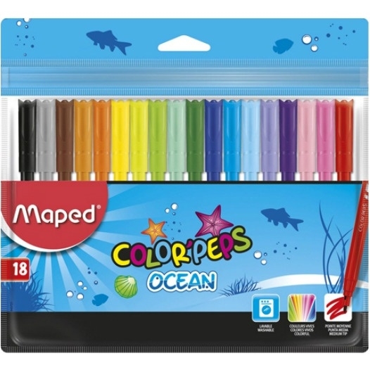 Flamastry COLORPEPS OCEAN 18 kolorów ETUI 845721 MAPED