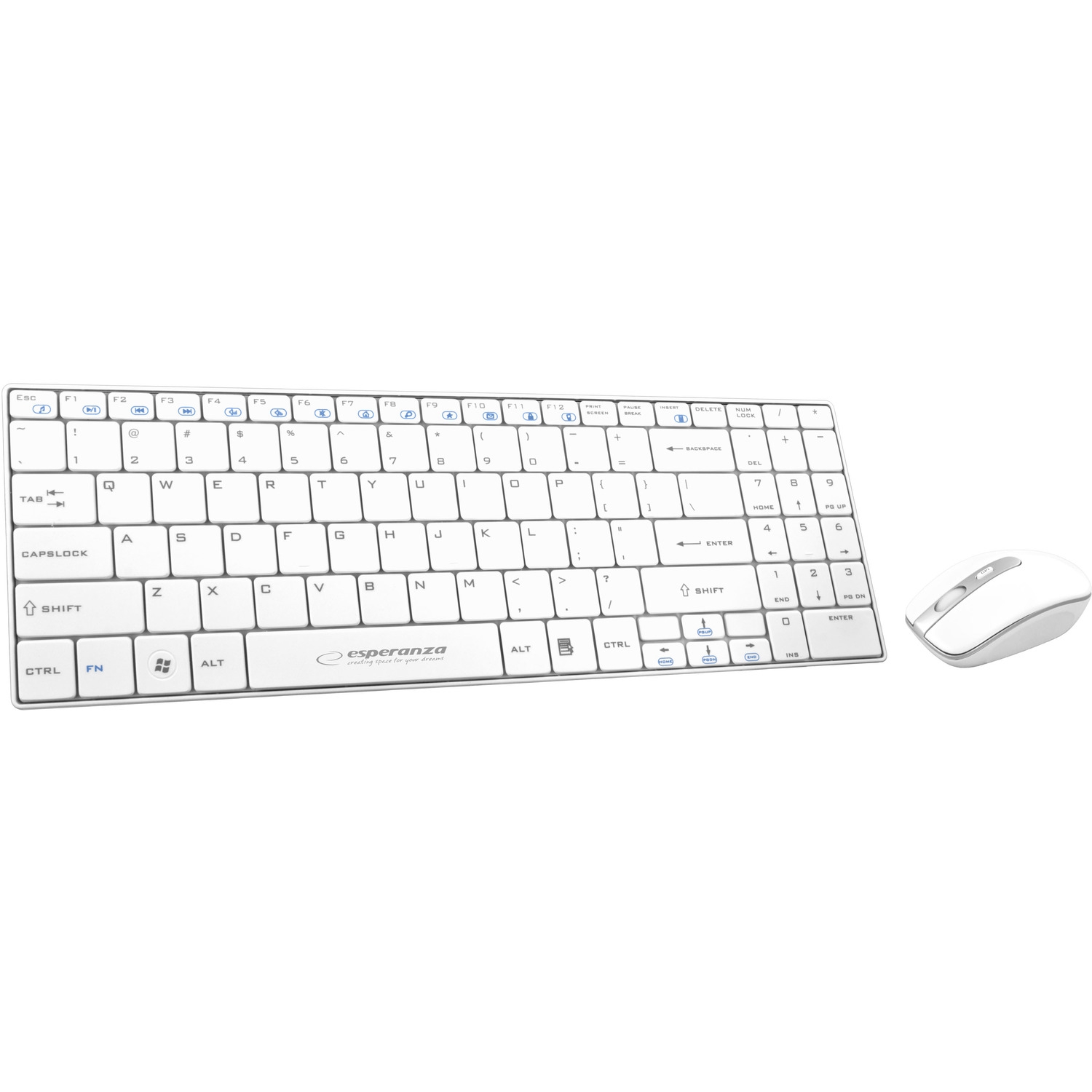 Zestaw Klawiatura+Mysz LIIBERTY biały bezprz. EK122W ESPERANZA 2.4GHz