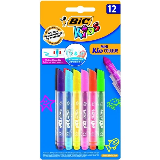 Flamastry 12k.MINI KID COULEUR 8374901/8374903 BIC