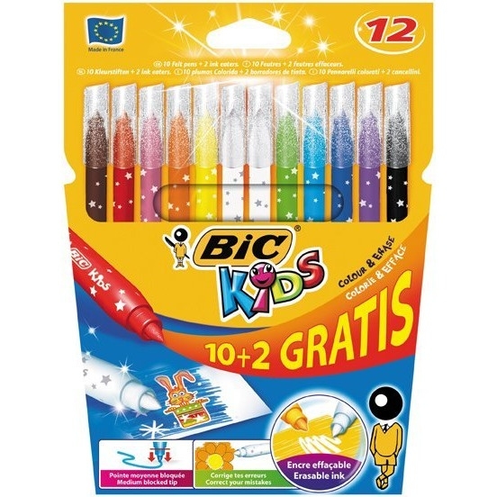 Flamastry 10+2 KIDS COLOUR ERA SE 880507 BIC /9202952 Magic Felt Pens