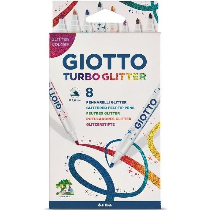 Flamastry GIOTTO Turbo Glitter 8 kolorów 425800