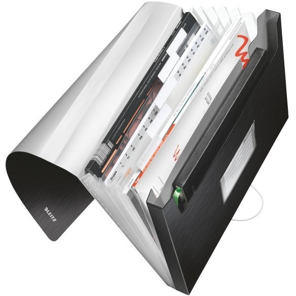 Teczka 6przegródek LEITZ STYLE A4 Satynowa czerń 250k 39570094
