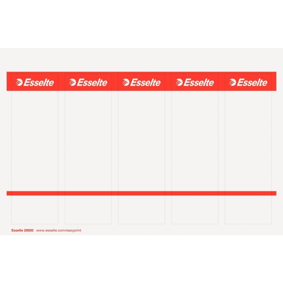 Etykiety do segregatorów 49x158mm(10x5) białe kartonowe 20820 ESSELTE