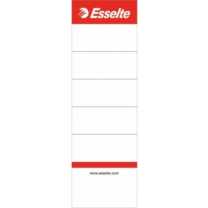 Etykiety grzbietowe do segregatorów 75mm białe 10szt 810801 ESSELTE
