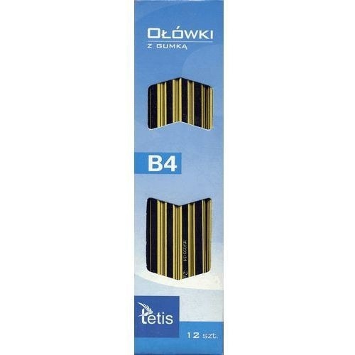 Ołówek z gumką twardość B4 (12) KV050-B4 TETIS