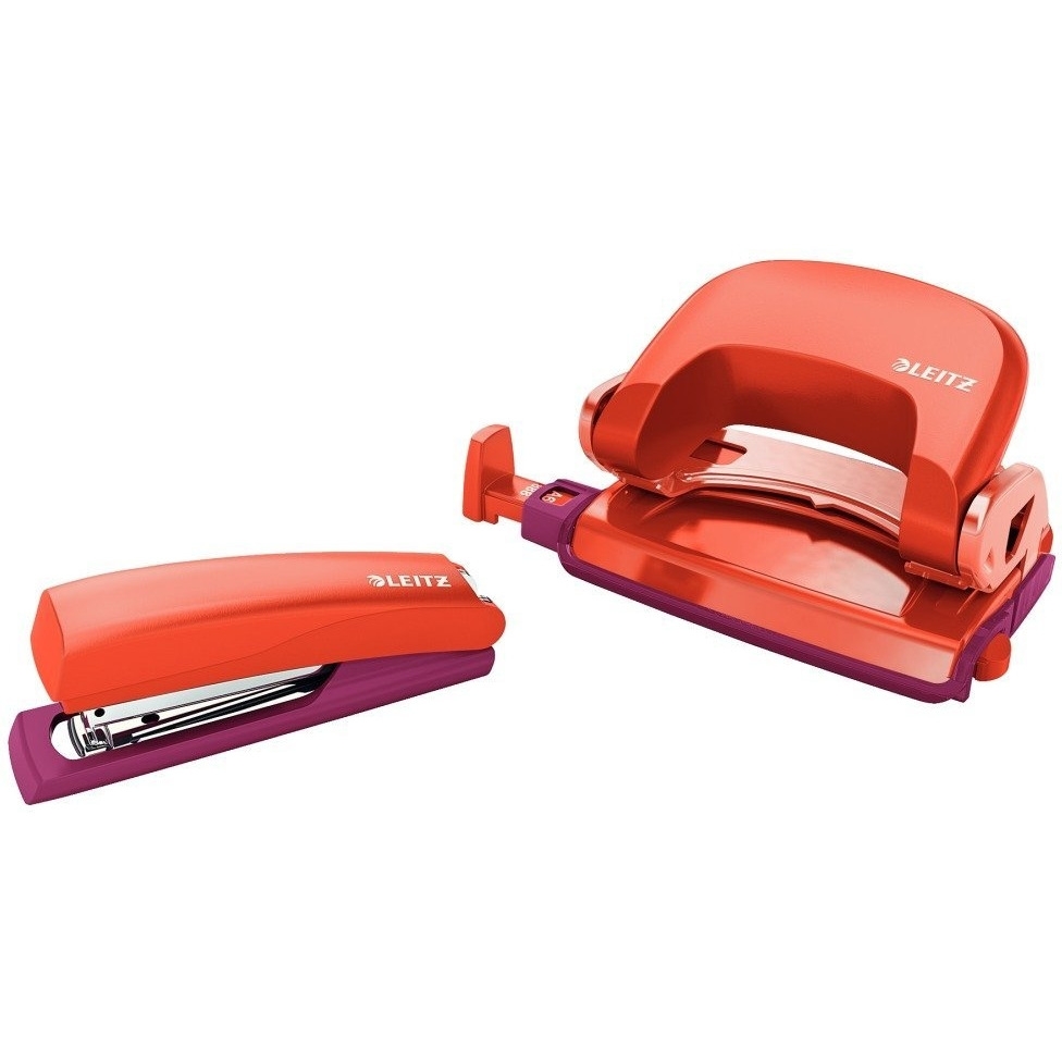 Zestaw dziur. i zszy. mini LEITZ Urban Chic czerwony 55996024