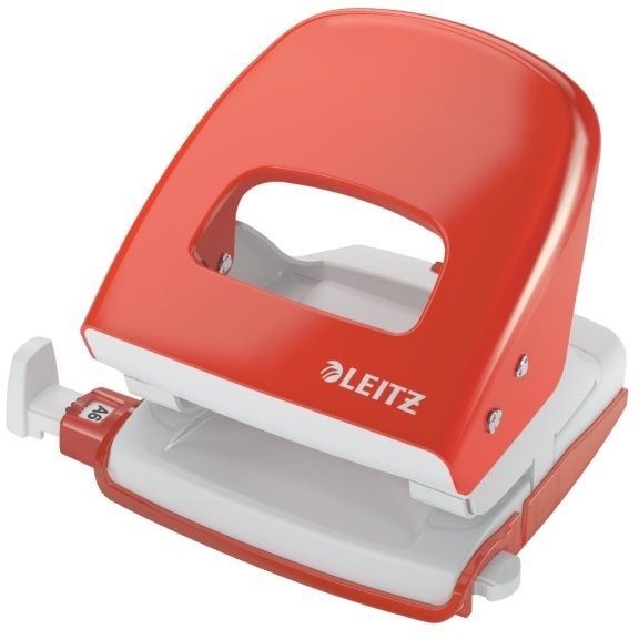 Dziurkacz 5008 LEITZ jasnoczerwony 30 kartek duży metalowy 50080020