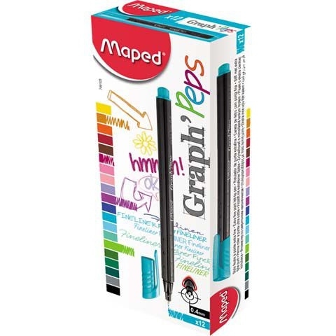 Cienkopis Graph Peps turkusowy 12 szt pudełko 749105 MAPED