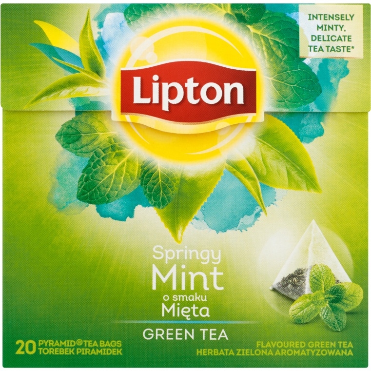 Herbata LIPTON PIRAMID GREEN TEA MIĘTA 20t zielona INTENSE MINT