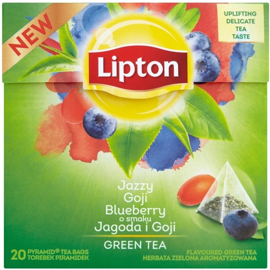 Herbata LIPTON PIRAMID zielona JAGODY GOJI (20 saszetek)