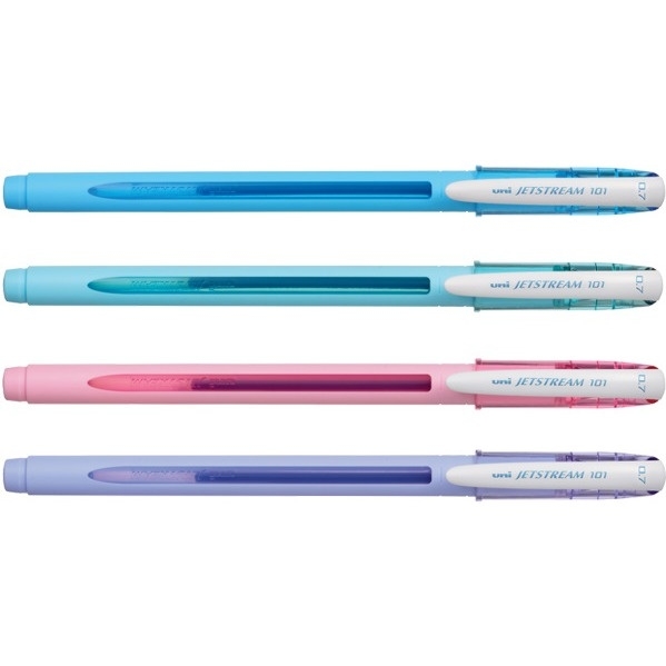 Długopis kulkowy UNI SX-101FL Jetstream różowa obudowa niebieski wkład