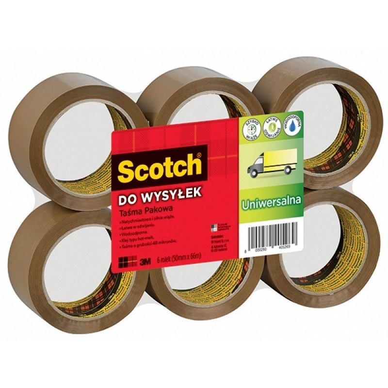 Taśma pakowa Scotch 371 Hot-melt brązowa 50x66m XX004803811