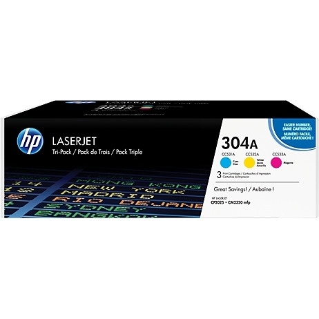 Toner HP 304A (CF372AM) nieb+purp+żółt 3szt CC531A+CC532A+CC533A