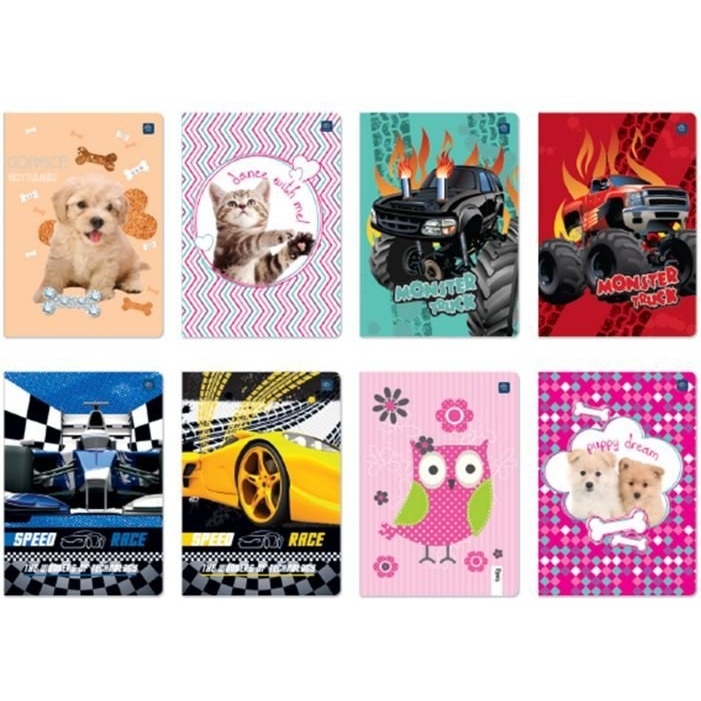 Zeszyt A5 16 kratka mix wzorów INTERDRUK