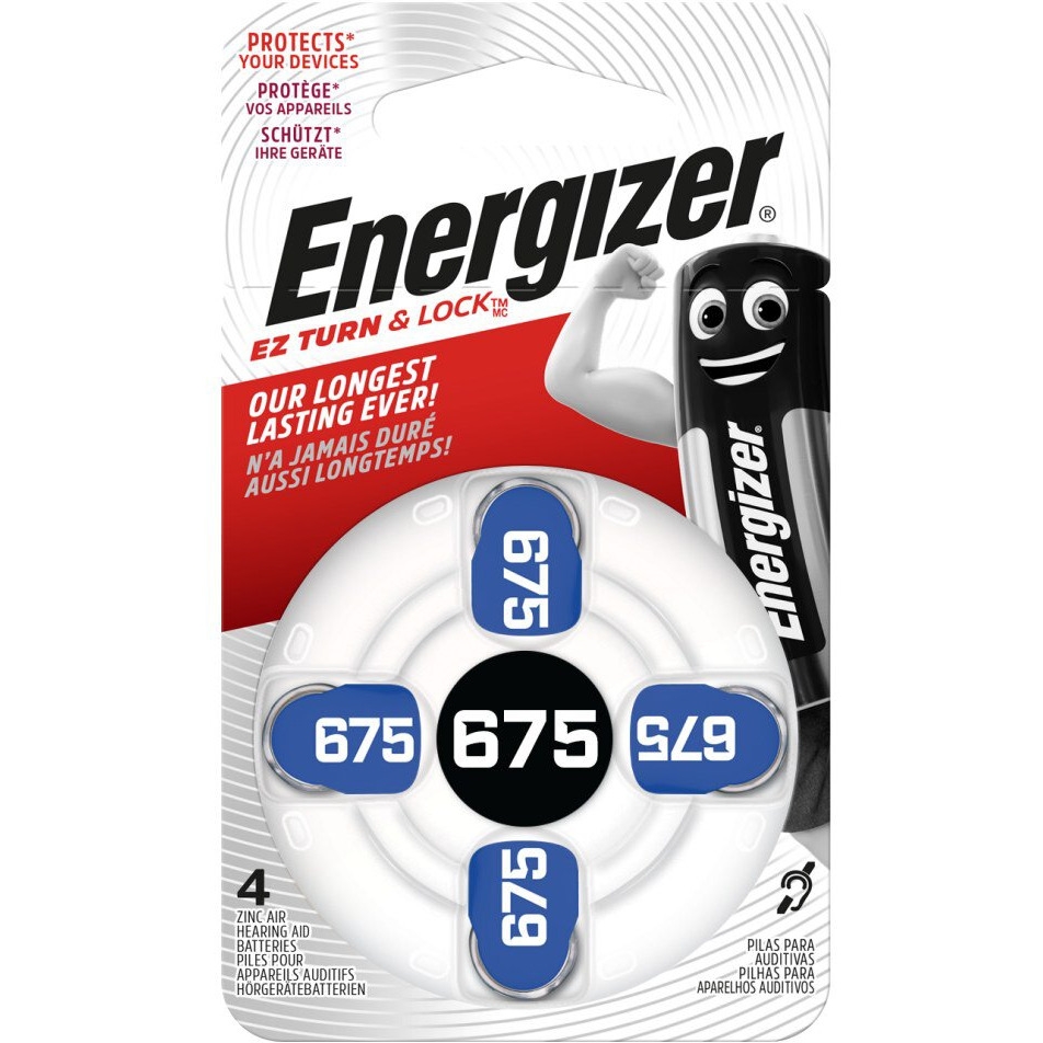 Bateria cynkowo-powietrzna ENERGIZER PR44/675 1,4V (4szt) do aparatów słuchowych