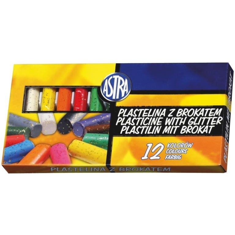 Plastelina brokatowa 12 kolorów 303107001 ASTRA