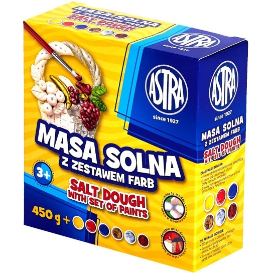 Masa solna 450g + 6 kolorów farb do malowania 324109001 ASTRA