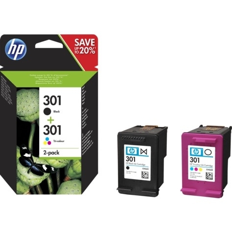 Tusz HP 301 (N9J72AE/J3M81AE) czarny 190str+kolor 165str 2szt