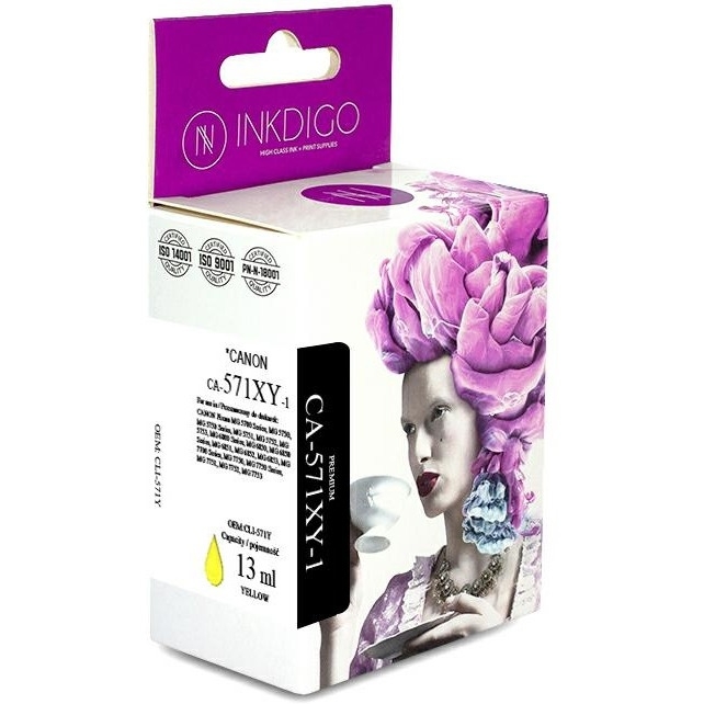 Tusz INKDIGO (CA-571XY-1) żółty 13ml zamiennik CANON (CLI-571Y XL)