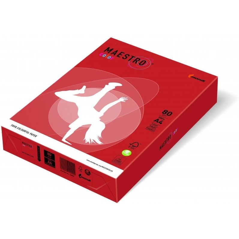 Papier xero MAESTRO COLOR A4 80g CO44 czerwień koralowa