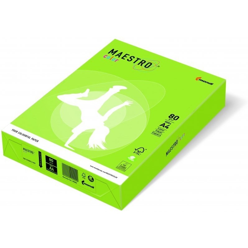 Papier xero MAESTRO COLOR A4 80g LG46 zieleń limonki