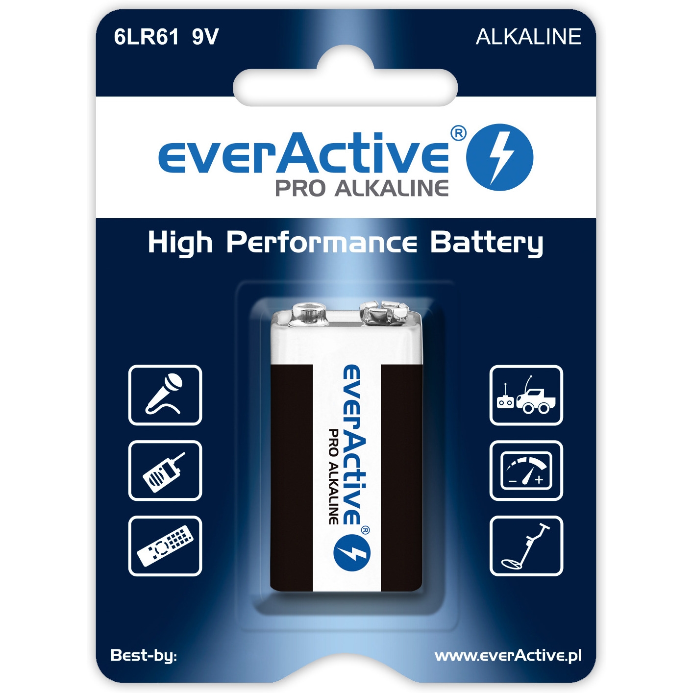 Bateria alkaliczna EVERACTIVE Pro Alkaline 6LR61 9V blister