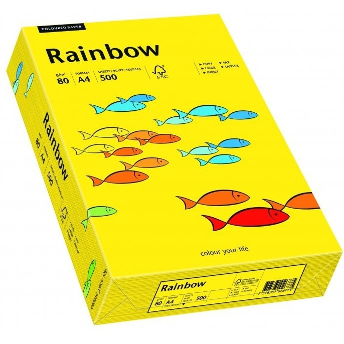 Papier xero kolorowy RAINBOW R18 ciemnożółty 88042387