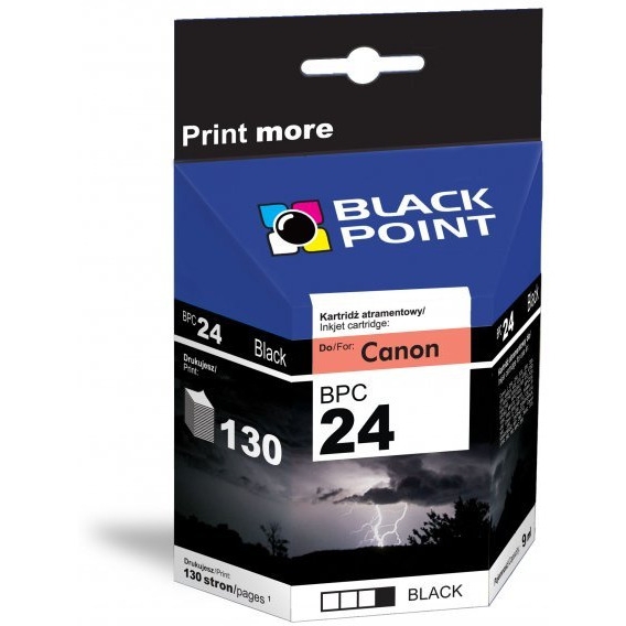 Tusz BLACK POINT CANON BPC24BK czar(BCI-24) S 200/300/i320 10.5ml