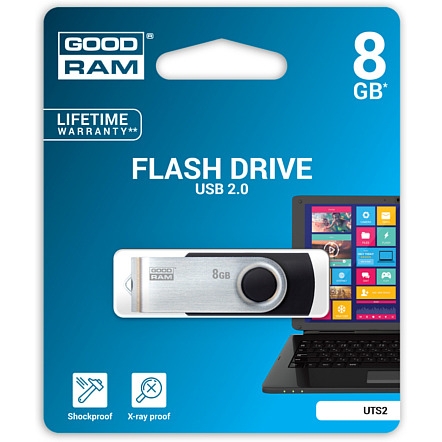 Pamięć USB GOODRAM 8GB UTS2 czarny USB 2.0 UTS2-0080K0R11