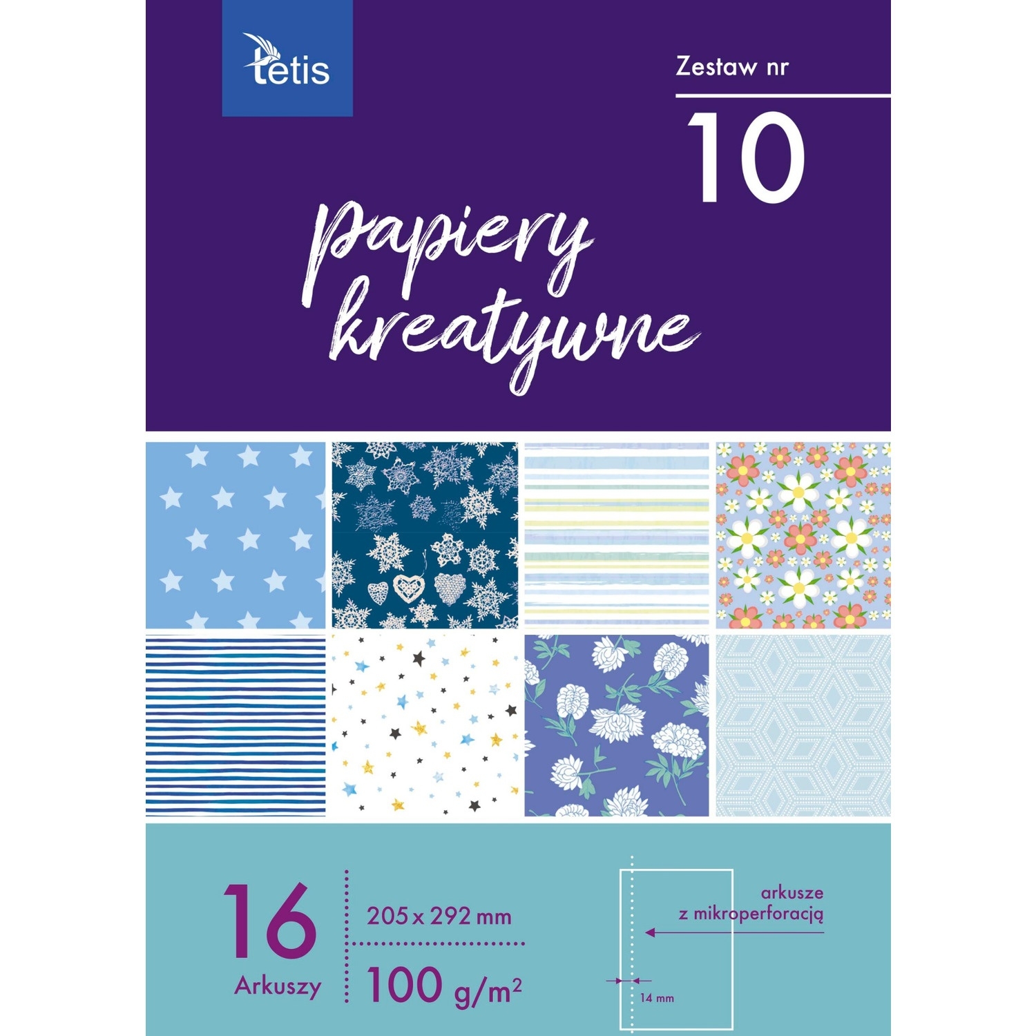 Zeszyt papierów kreatywnych A4 100g. 16 ark. KB030-10 TETIS