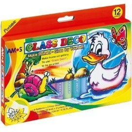 Farby witrażowe AMOS GD10P12R - 10.5mlx12 kolorów 170-1045