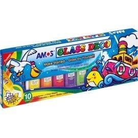 Farby witrażowe AMOS GD22P10 - 22mlx10 kolorów 170-2221
