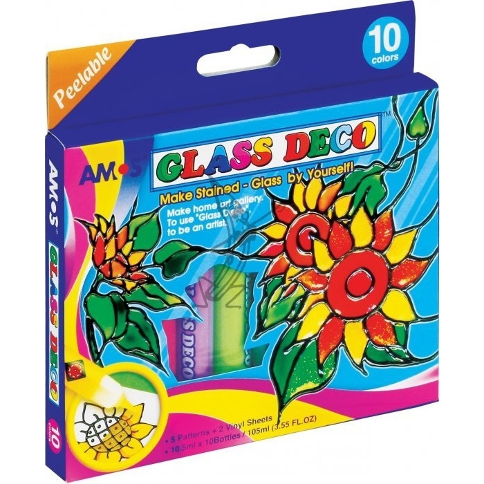 Farby witrażowe AMOS gd10p10 - 10.5mlx10 kolorów 170-1692