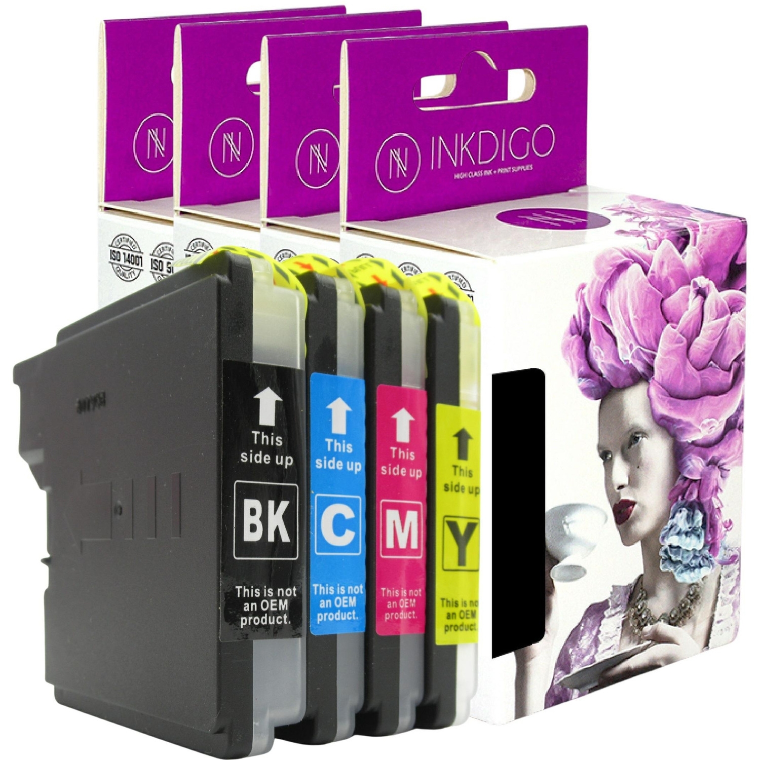 Tusz INKDIGO (BR-985BOX) 4 kolory 4szt zamiennik BROTHER (LC985VALBP)