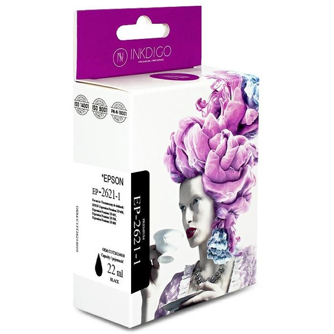 Tusz INKDIGO (EP-2621-1) czarny 22ml zamiennik EPSON (26XL/C13T26214010)