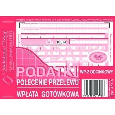 471-5 Podatki Polecenie Przelewu MICHALCZYK&PROKOP A6 80 kartek