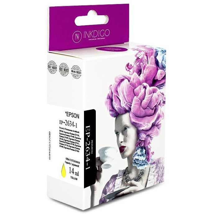 Tusz INKDIGO (EP-2634-1) żółty 14ml zamiennik EPSON (26XL/C13T26344010)